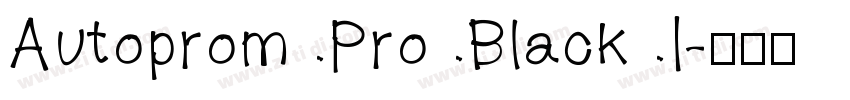 Autoprom Pro Black I字体转换